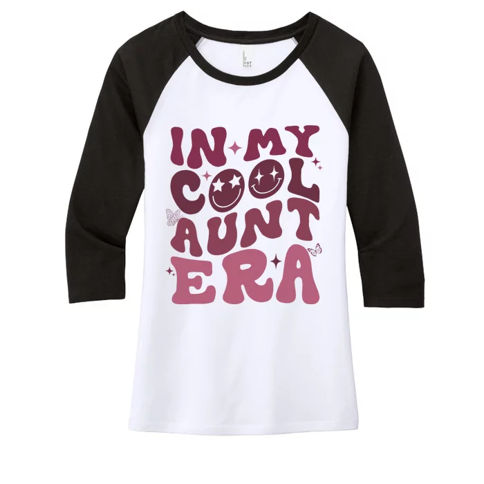 Groovy Retro In My Cool Aunt Era Cool Gifts For Auntie Women's Tri-Blend 3/4-Sleeve Raglan Shirt