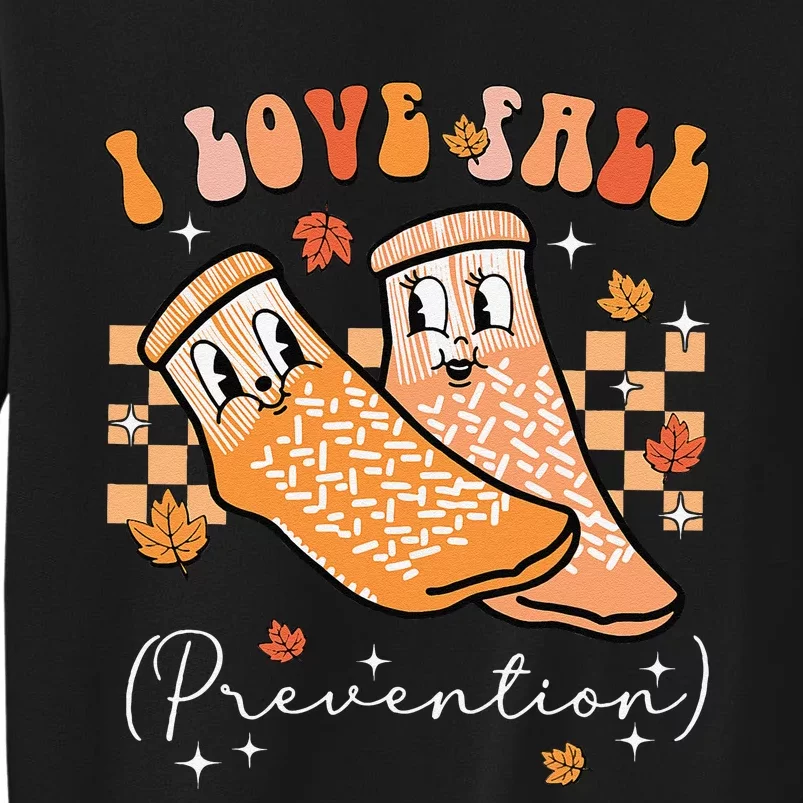 Groovy Retro I Love Fall Prevention Fall Physical Therapy Gift Tall Sweatshirt