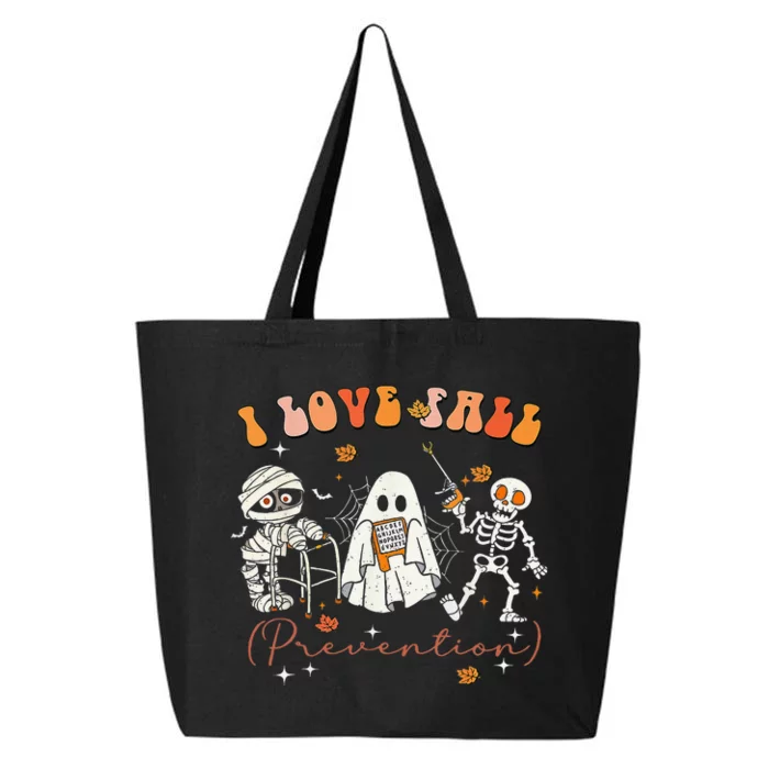 Groovy Retro I Love Fall Prevention Fall Physical Therapy Gift 25L Jumbo Tote