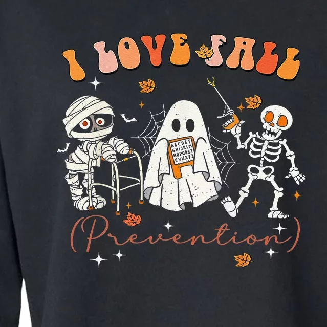 Groovy Retro I Love Fall Prevention Fall Physical Therapy Gift Cropped Pullover Crew