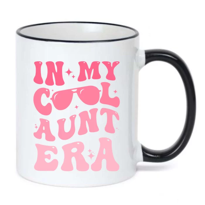 Groovy Retro In My Cool Aunt Era Meaningful Gift Cool Funny Gift For Auntie Gift Black Color Changing Mug