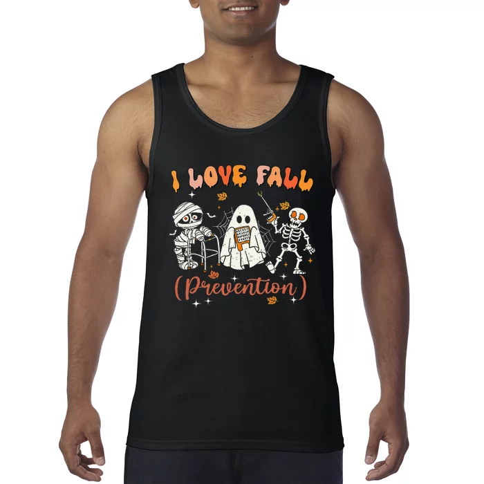 Groovy Retro I Love Fall Prevention Fall Physical Therapy Tank Top