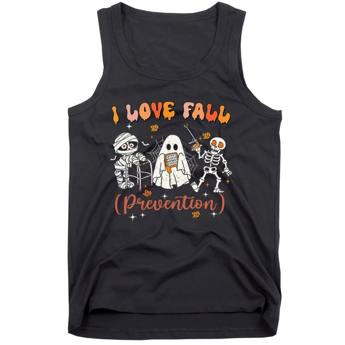 Groovy Retro I Love Fall Prevention Fall Physical Therapy Tank Top