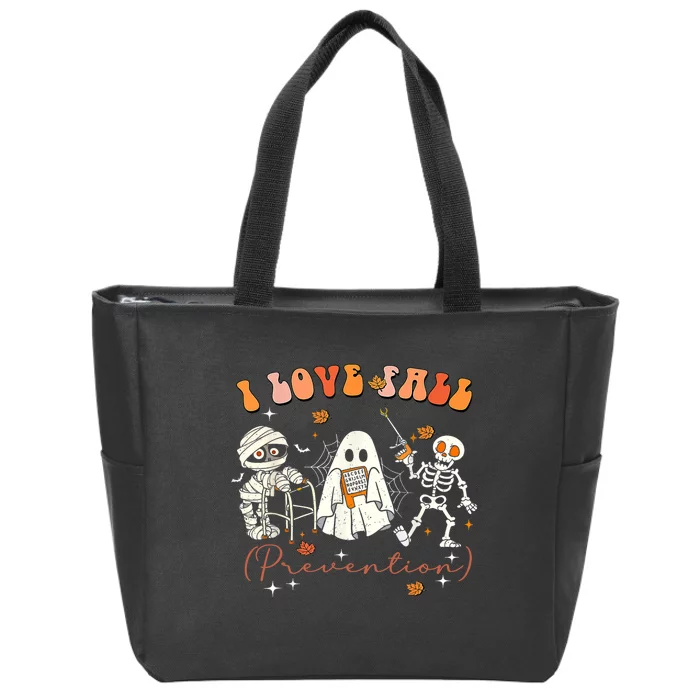 Groovy Retro I Love Fall Prevention Fall Physical Therapy Zip Tote Bag