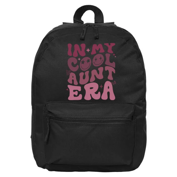 Groovy Retro In My Cool Aunt Era Cool Gifts For Auntie 16 in Basic Backpack