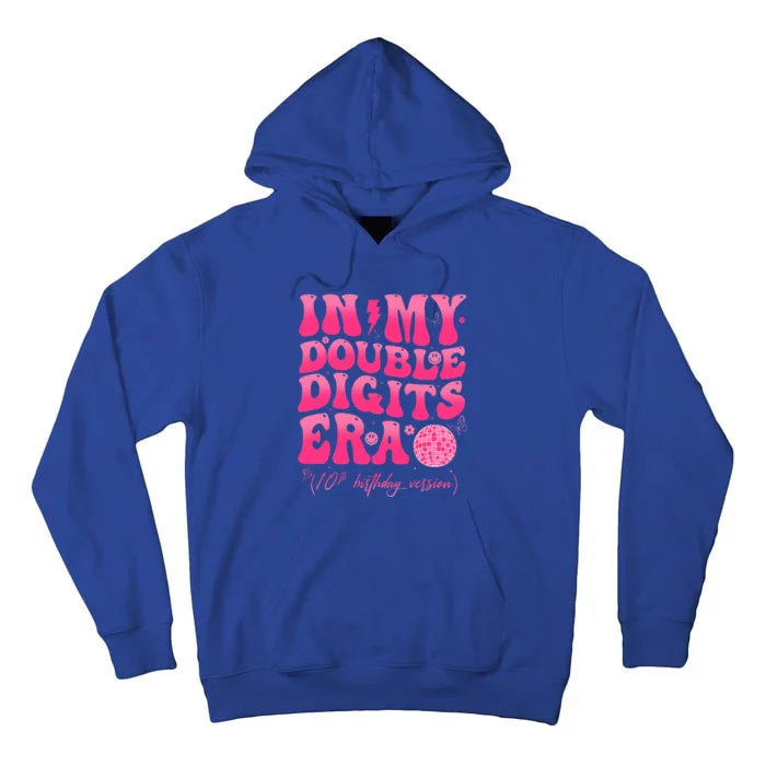 Groovy Retro In My Double Digits Era 10th Birthday Tall Hoodie