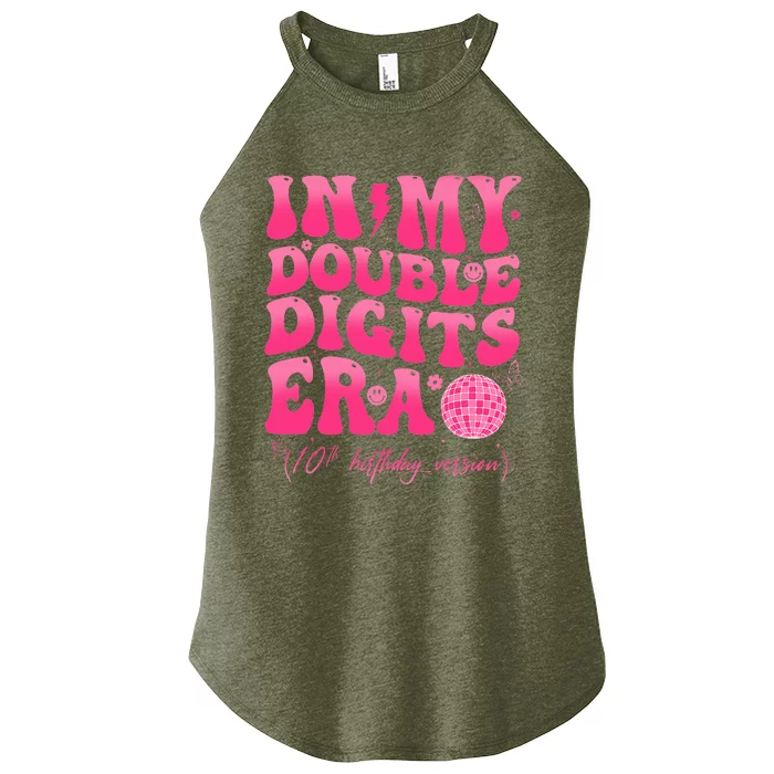 Groovy Retro In My Double Digits Era 10th Birthday Women’s Perfect Tri Rocker Tank