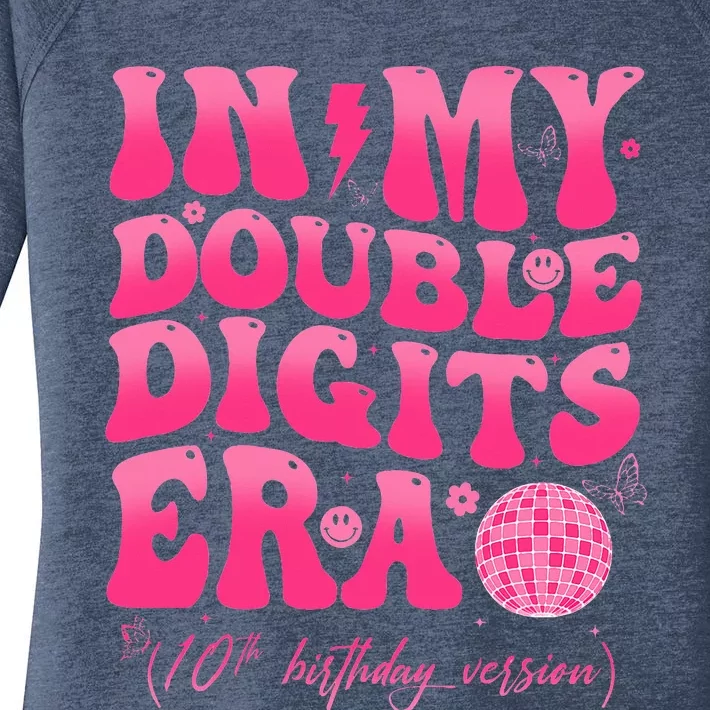 Groovy Retro In My Double Digits Era 10th Birthday Women's Perfect Tri Tunic Long Sleeve Shirt