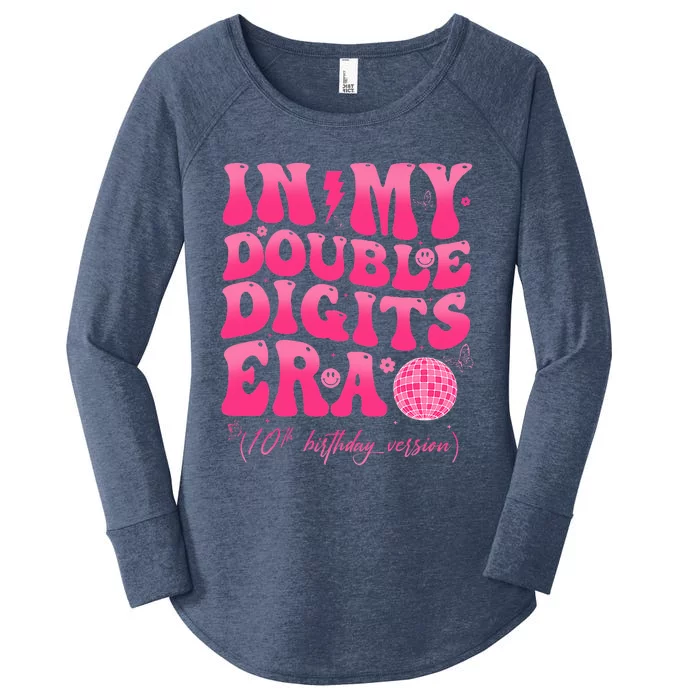 Groovy Retro In My Double Digits Era 10th Birthday Women's Perfect Tri Tunic Long Sleeve Shirt