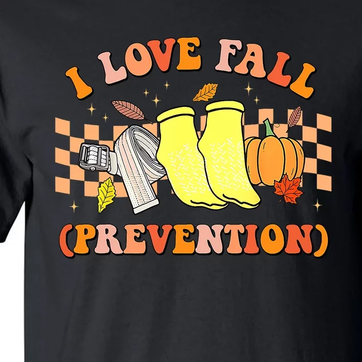 Groovy Retro I Love Fall Prevention Fall Physical Therapy Tall T-Shirt