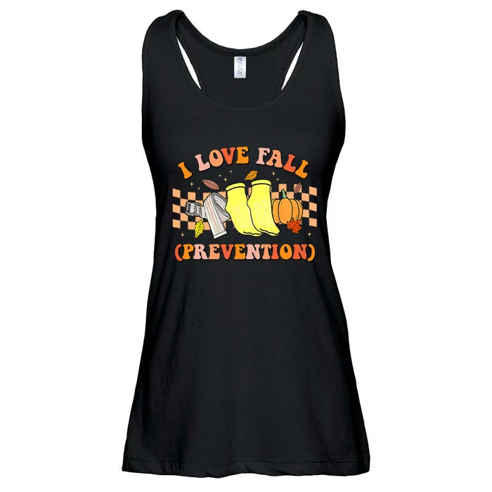 Groovy Retro I Love Fall Prevention Fall Physical Therapy Ladies Essential Flowy Tank