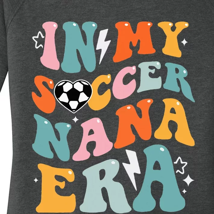 Groovy Retro In My Soccer Nana Era Funny Soccer Women's Perfect Tri Tunic Long Sleeve Shirt