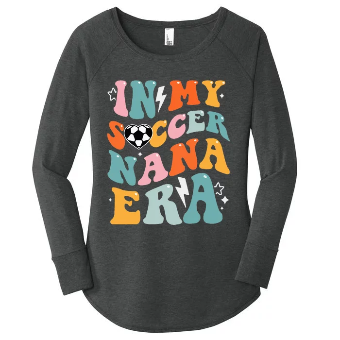 Groovy Retro In My Soccer Nana Era Funny Soccer Women's Perfect Tri Tunic Long Sleeve Shirt