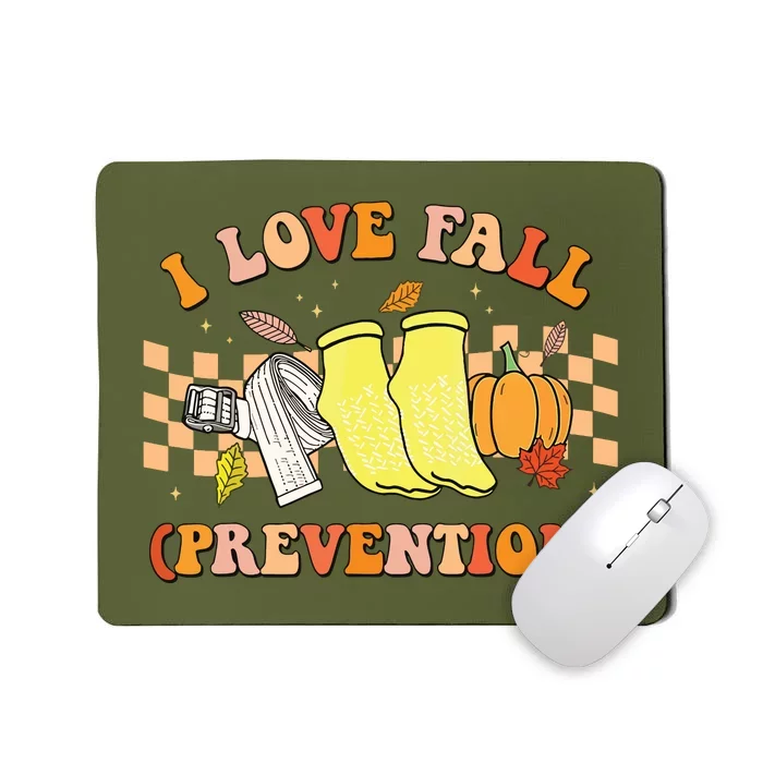 Groovy Retro I Love Fall Prevention Fall Physical Therapy Mousepad