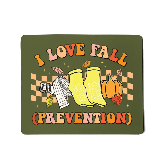 Groovy Retro I Love Fall Prevention Fall Physical Therapy Mousepad