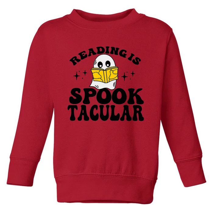 Ghost Reading Is Spooktacular Reading Teacher Halloween Toddler Sweatshirt