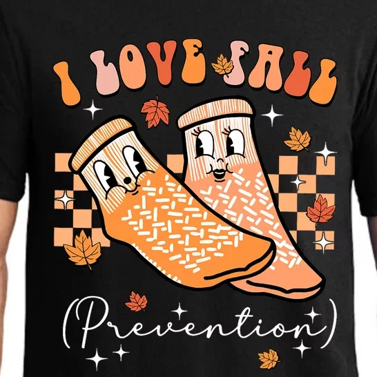 Groovy Retro I Love Fall Prevention Fall Physical Therapy Pajama Set