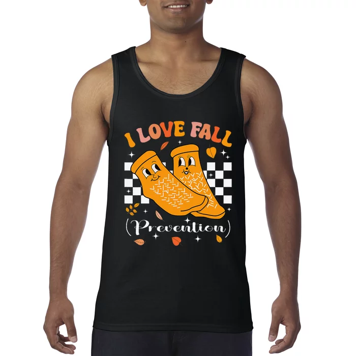 Groovy Retro I Love Fall Prevention Fall Physical Therapy Tank Top