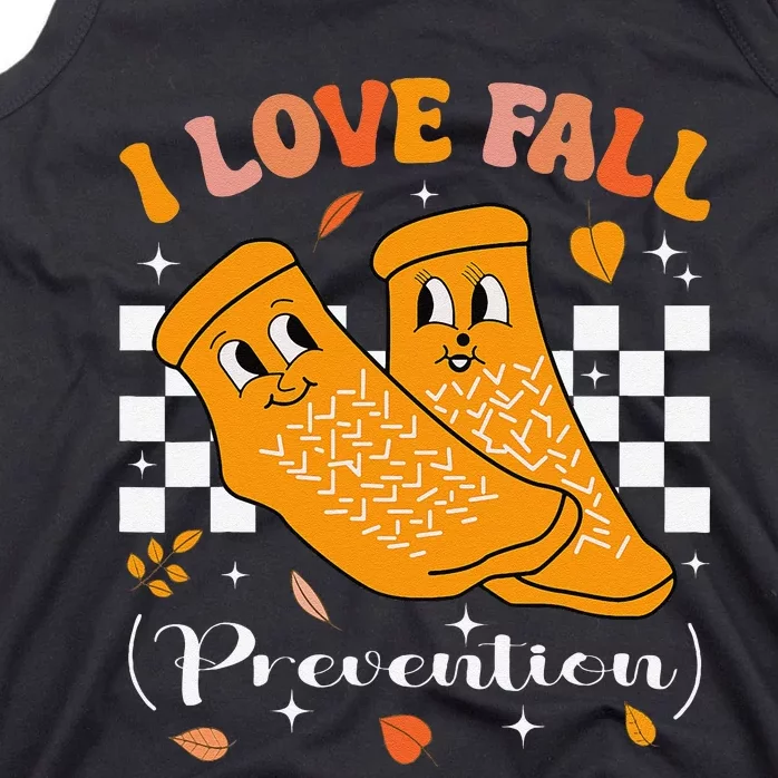 Groovy Retro I Love Fall Prevention Fall Physical Therapy Tank Top