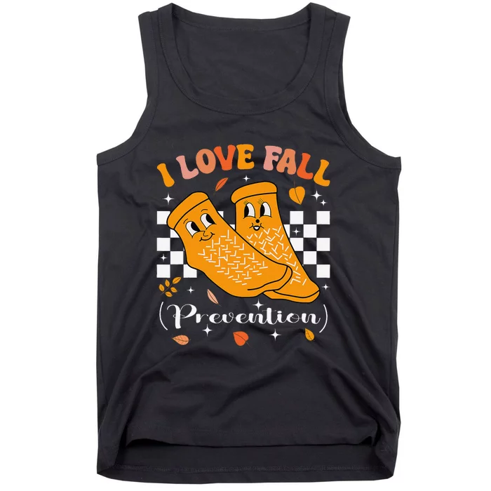 Groovy Retro I Love Fall Prevention Fall Physical Therapy Tank Top