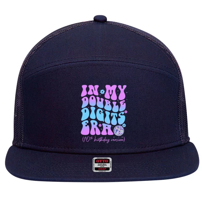 Groovy Retro In My Double Digits Era 10th Birthday Version 7 Panel Mesh Trucker Snapback Hat