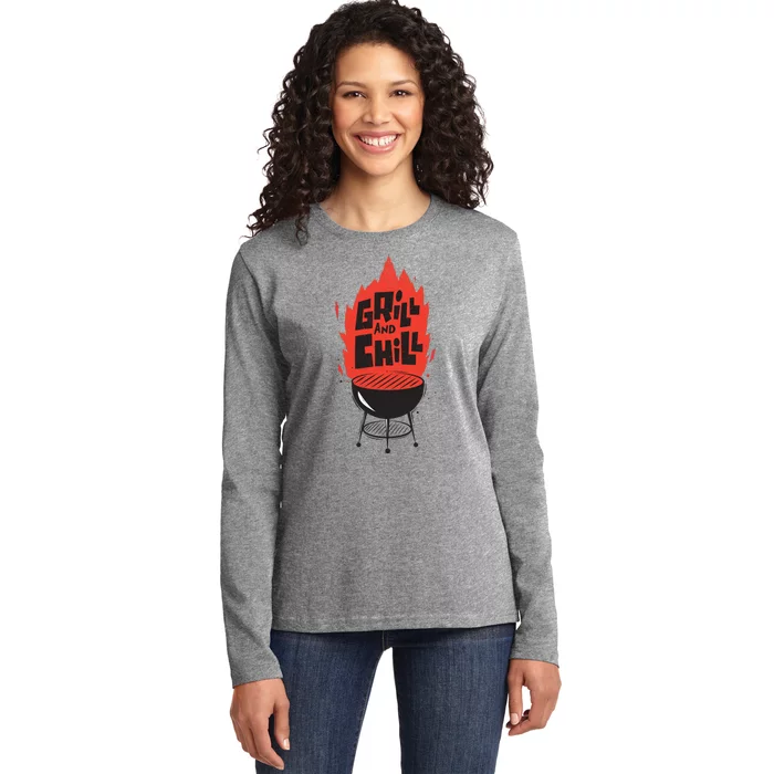 Grill And Chill Ladies Long Sleeve Shirt