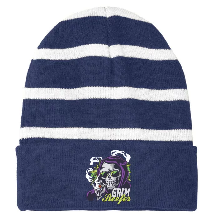 Grim Reefer Striped Beanie with Solid Band