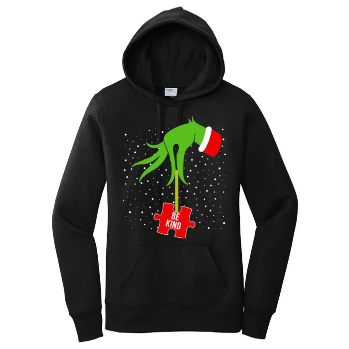 Autism Puzzle Piece Naughty Santa Women's Pullover Hoodie