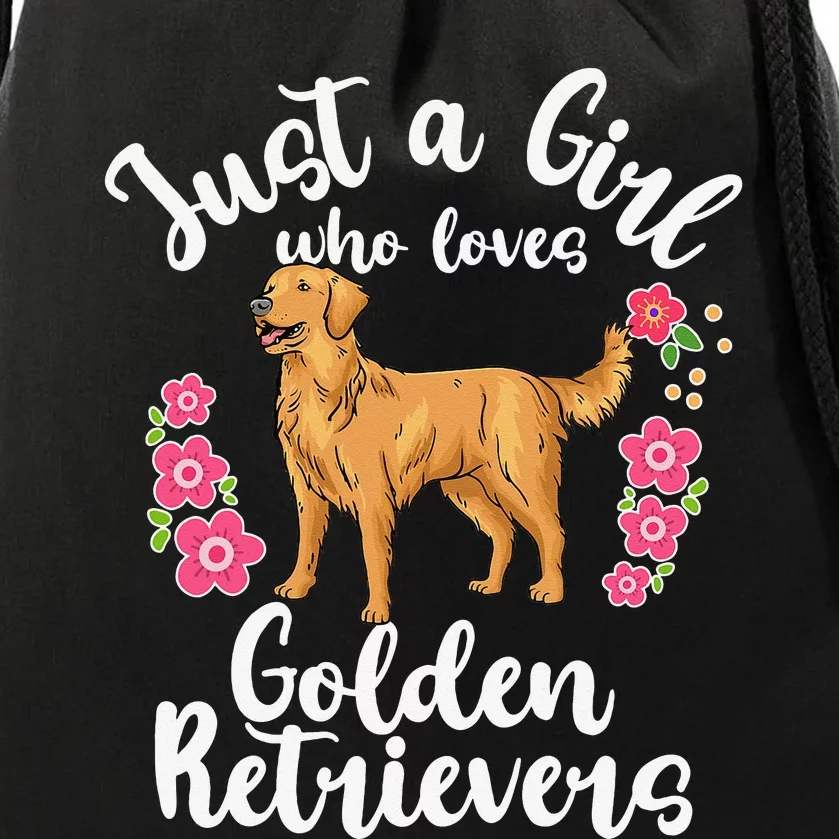 Golden Retriever Just a Who Loves Golden Retrievers Drawstring Bag