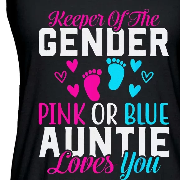 Gender Reveal Keeper of the Gender Funny Auntie Gender Ladies Essential Flowy Tank