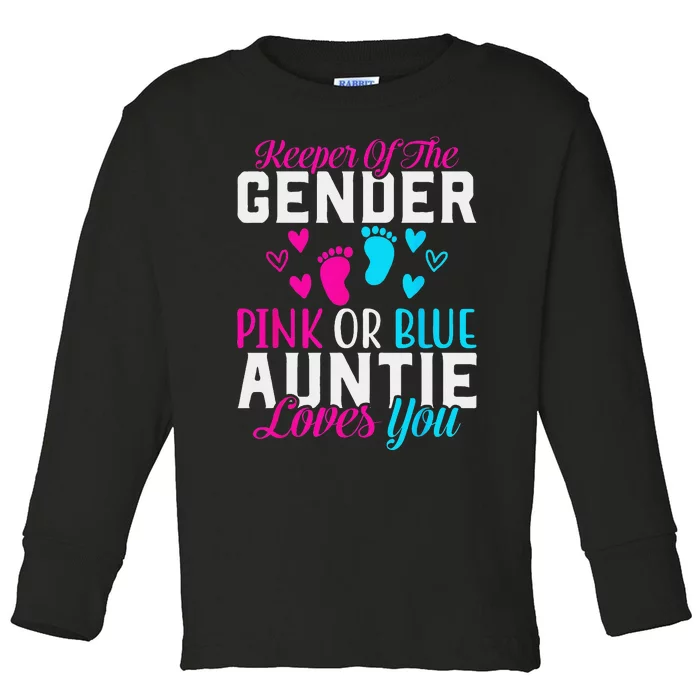 Gender Reveal Keeper of the Gender Funny Auntie Gender Toddler Long Sleeve Shirt