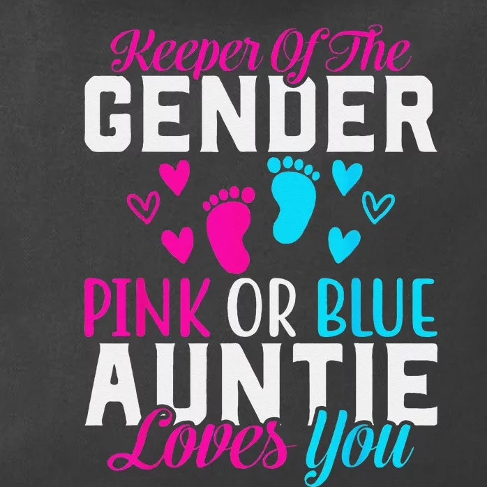 Gender Reveal Keeper of the Gender Funny Auntie Gender Zip Tote Bag