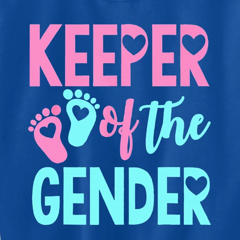 Gender Reveal Keeper Of The Gender Gender Reveal Kids Sweatshirt