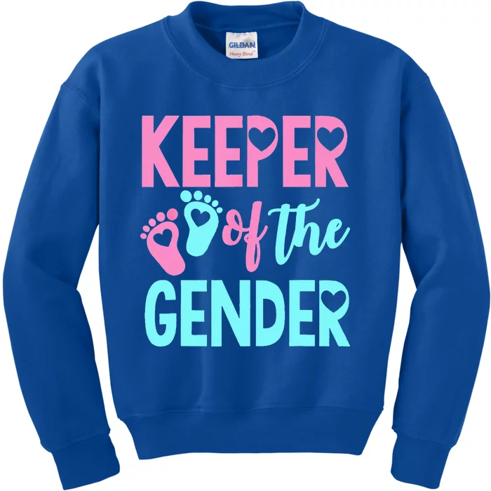 Gender Reveal Keeper Of The Gender Gender Reveal Kids Sweatshirt