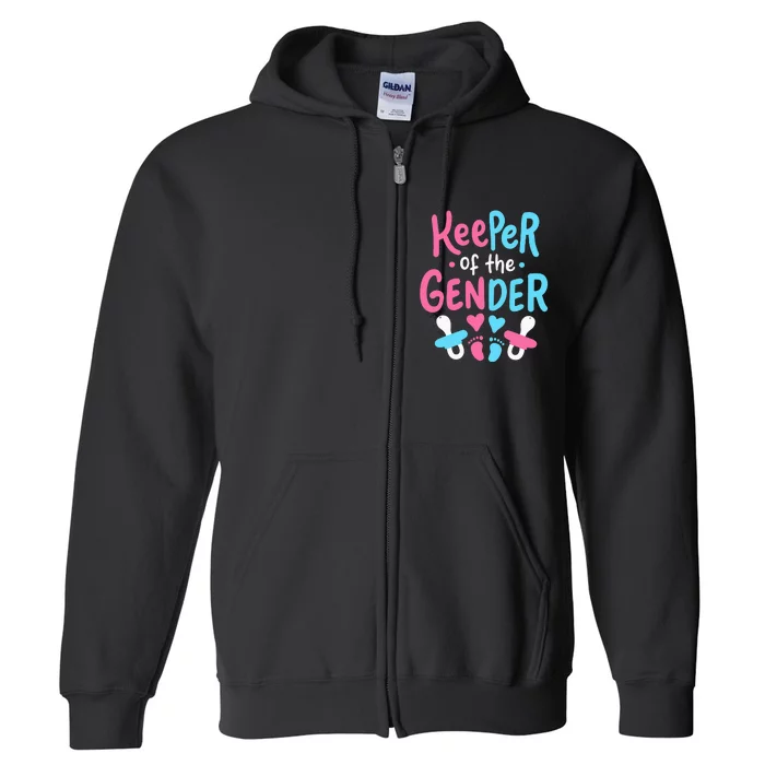 Gender Reveal Keeper of the Gender Full Zip Hoodie