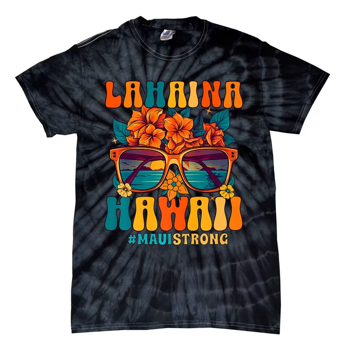 Groovy Retro Lahaina Pray For Maui Hawaii Strong Tie-Dye T-Shirt