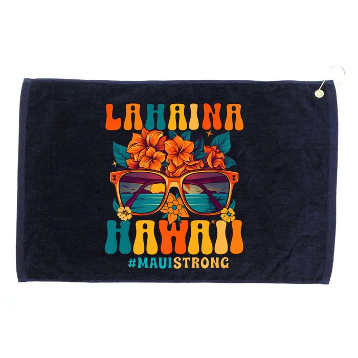 Groovy Retro Lahaina Pray for Maui Hawaii Strong Grommeted Golf Towel