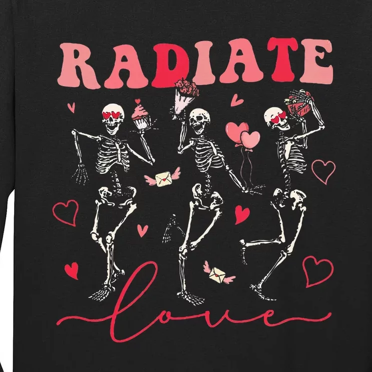 Groovy Radiate Love Valentine Xray Tech Radiology Rad Tech Tall Long Sleeve T-Shirt