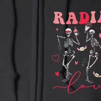 Groovy Radiate Love Valentine Xray Tech Radiology Rad Tech Full Zip Hoodie