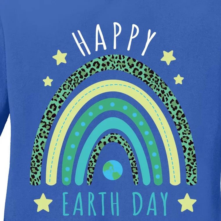 Green Rainbow Love Protect Save Nature Oceans Day Earth Day Great Gift Ladies Long Sleeve Shirt