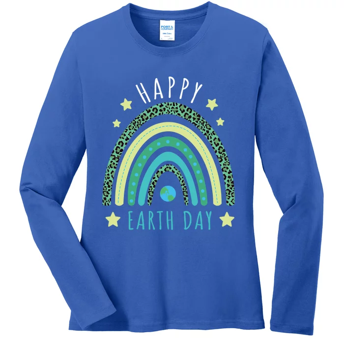 Green Rainbow Love Protect Save Nature Oceans Day Earth Day Great Gift Ladies Long Sleeve Shirt