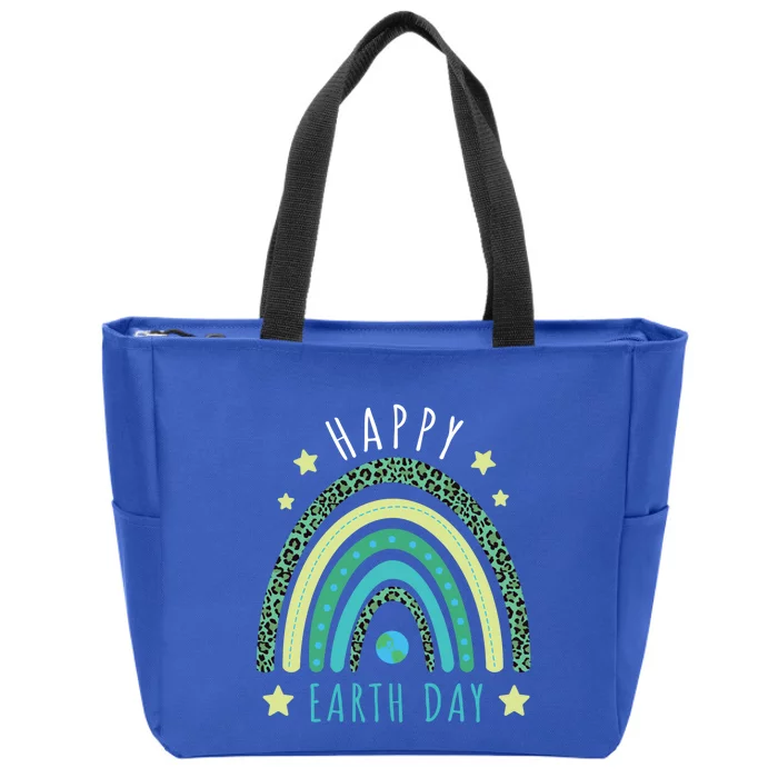 Green Rainbow Love Protect Save Nature Oceans Day Earth Day Great Gift Zip Tote Bag