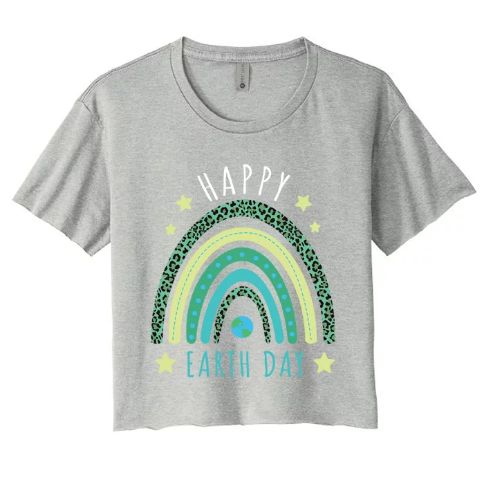 Green Rainbow Love Protect Save Nature Oceans Day Earth Day Great Gift Women's Crop Top Tee