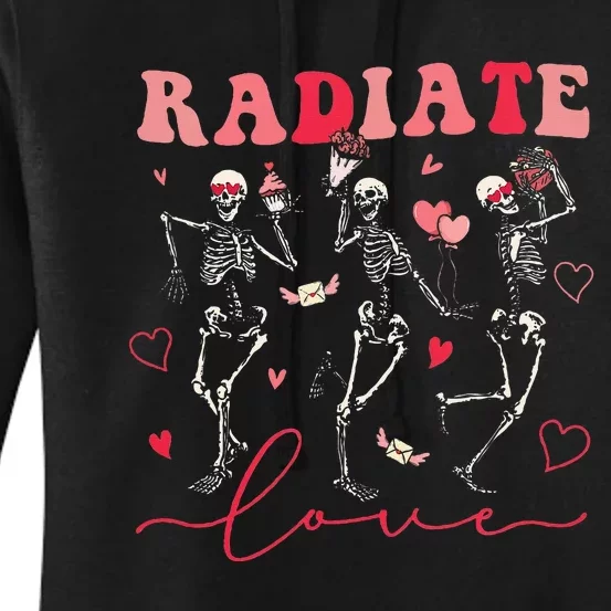 Groovy Radiate Love Valentine Xray Tech Radiology Rad Tech Women's Pullover Hoodie