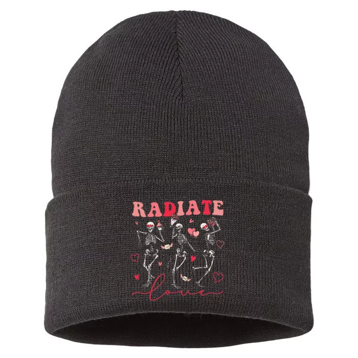 Groovy Radiate Love Valentine Xray Tech Radiology Rad Tech Sustainable Knit Beanie