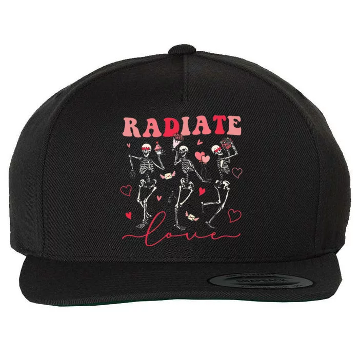 Groovy Radiate Love Valentine Xray Tech Radiology Rad Tech Wool Snapback Cap