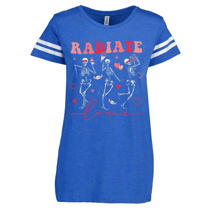 Groovy Radiate Love Valentine Xray Tech Radiology Rad Tech Enza Ladies Jersey Football T-Shirt