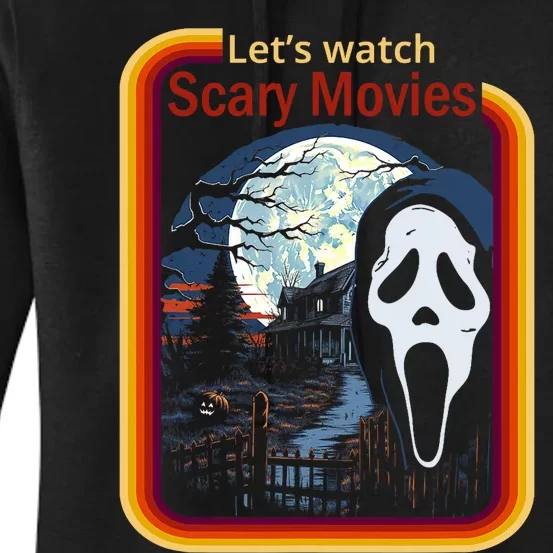 Ghost Retro Lets Watch Scary Movies Women's Pullover Hoodie