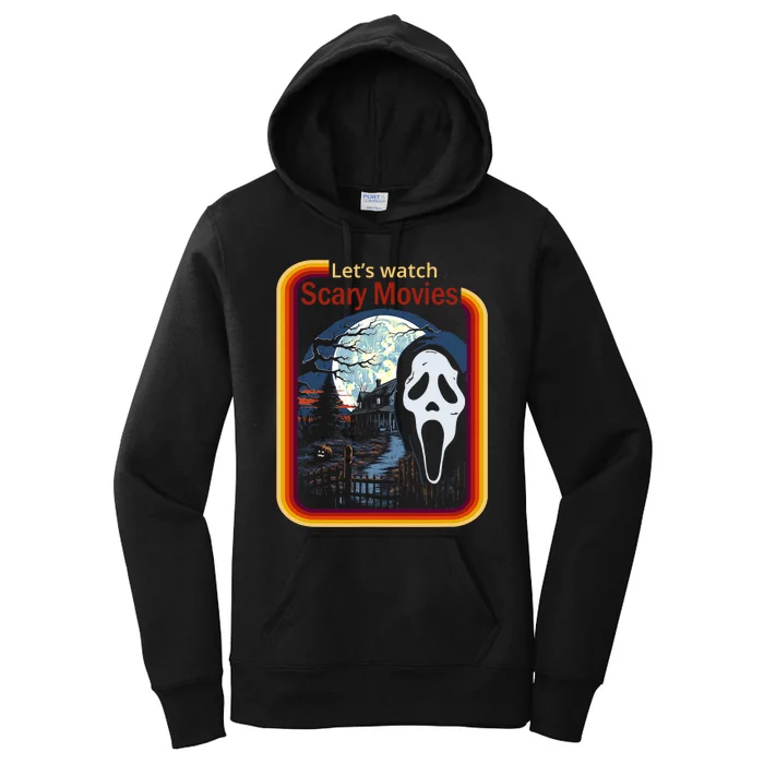 Ghost Retro Lets Watch Scary Movies Women's Pullover Hoodie