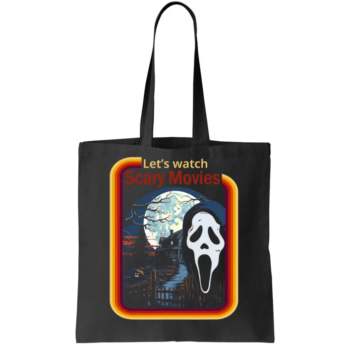 Ghost Retro Lets Watch Scary Movies Tote Bag